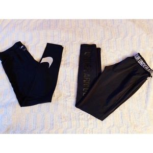 Nike and under armour  leggings